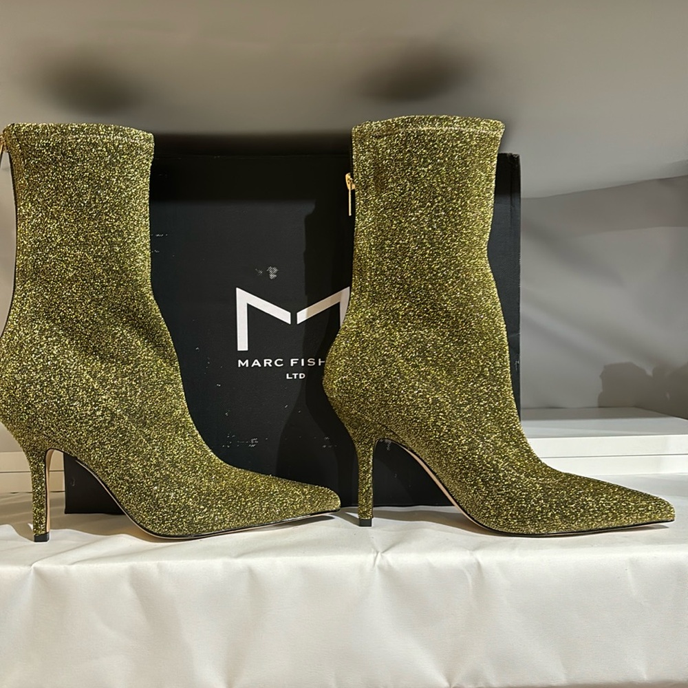 Marc Fisher Gold Ankle Boots